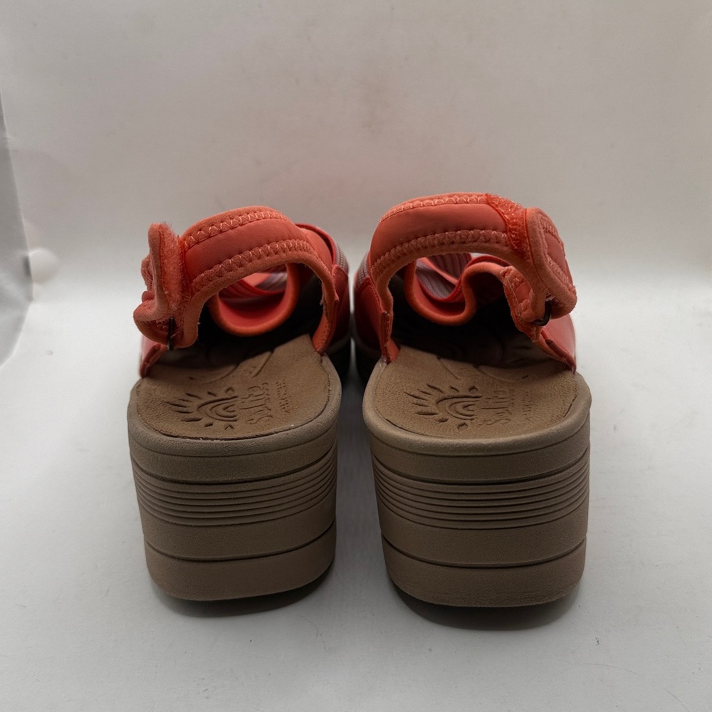 SoLite Easy Street Sandal Wedges Coral Summer Shoes Womens 9W 9 Wide - Picture 4 of 13